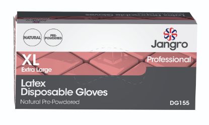 Jangro Gloves Latex Ex-Large Natural Powdered (100)