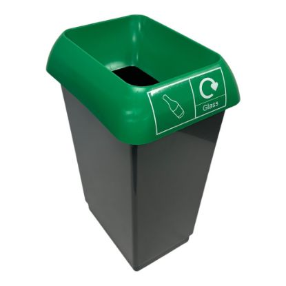 50ltr Recycling Bin Complete With Lid For Glass