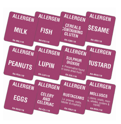 Molluscs Square Food Allergen Label 1" (Case of 500)