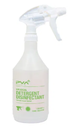 Pva Virucidal Detergent Disinfectant Empty Bottle And Trigger