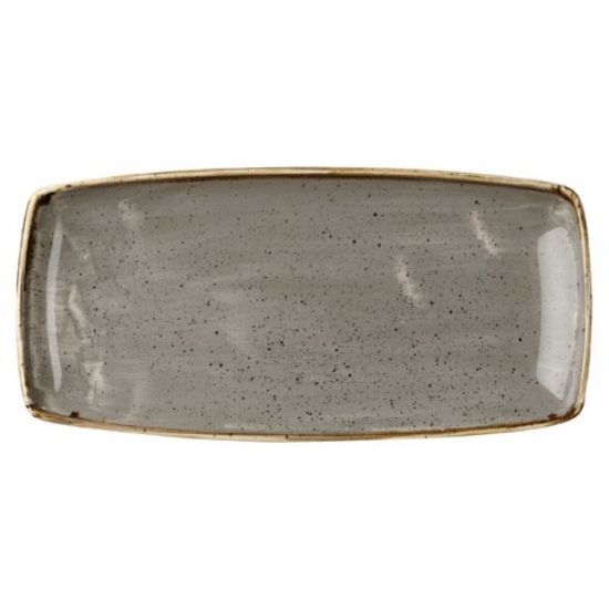 CASE OF 12 STONECAST SQUARED OBLONG PLATE 11.75" PEPPERCORN GREY