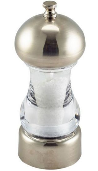 Salt/Pepper Grinder Chrome & Acrylic 14cm