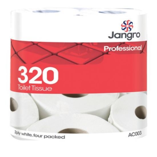 Jangro Toilet Roll Pure 320sht 9 X 4pkt 2ply White (Case of 36)