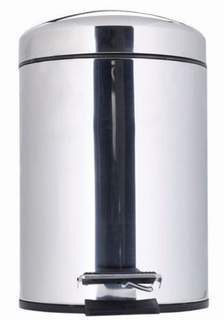 Steel Pedal Bin 5ltr Silver *s