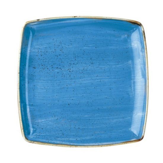 CASE OF 6 STONECAST DEEP SQARE PLATE 10.25" CORNFLOWER BLUE