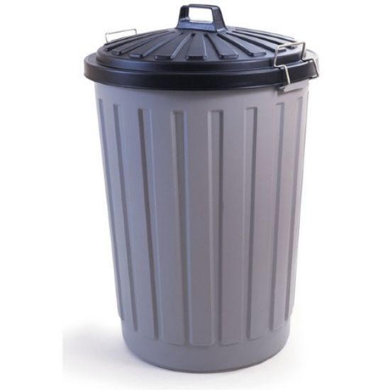 Round Refuse Bin 90l 47x71x47cm Black/Grey