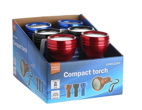 1w Led Torch (Batteries Included) - Random Colour (Blue/Red/Black)