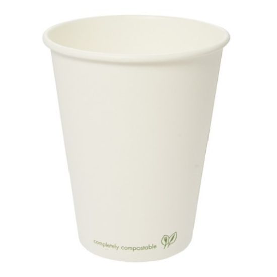 Single Wall Hot Cup 12oz White PLA Lined (Pack Of 50)