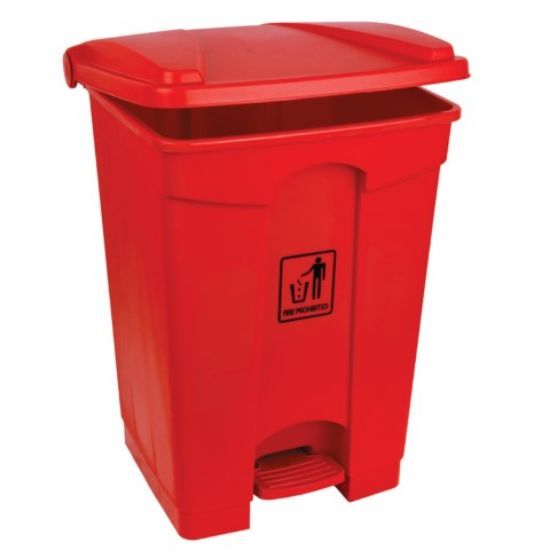 45ltr Red Pedal Bin H610XL400xw405