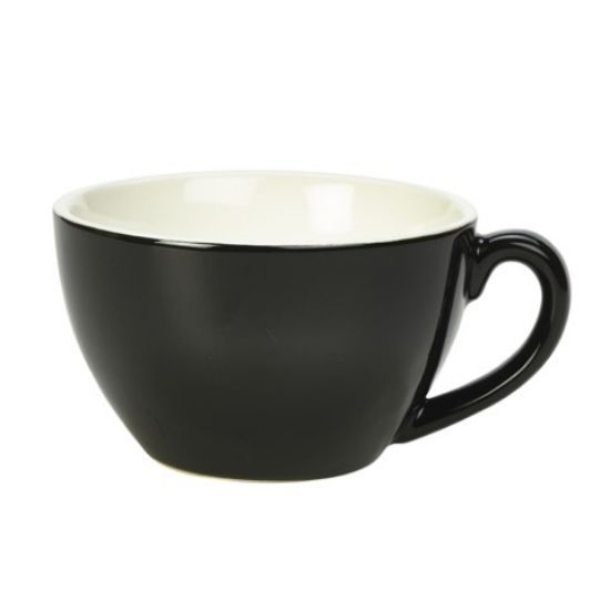 Genware Porcelain Black Bowl Shaped Cup 34cl 12oz (6)