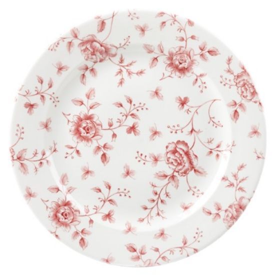 CASE OF 6 CHINTZ PLATE10 0.875" CRANBERRY ROSE
