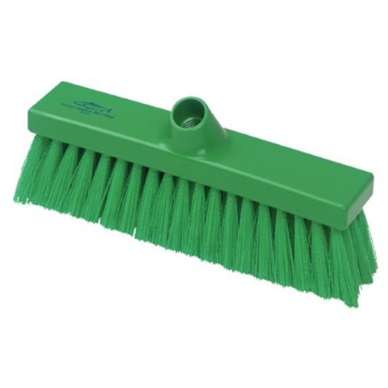 Premier Hygiene Flat Sweeping Broom Stiff 280mm Green