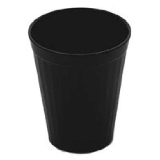 POLYCARB 7oz FLUTED TUMBLER BLACK (12) *P