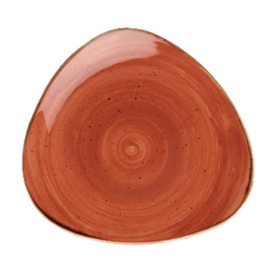 CASE OF 6 STONECAST TRIANGULAR PLATE 12" SPICED ORANGE