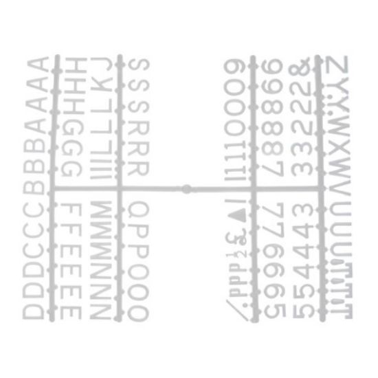 PEG BOARD LETTER SET 1/2" WHITE
