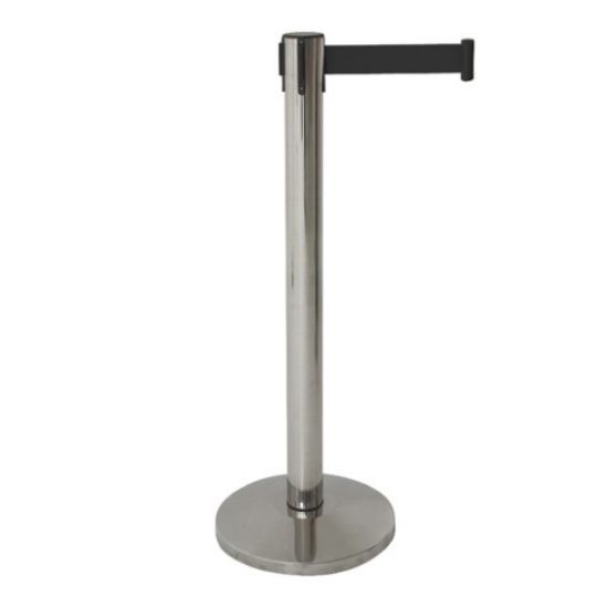 Barrier Post With Retractable Belt Black (2)