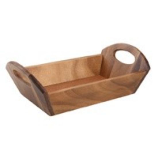Acacia Wood Rectangle Handled Serving Tray 310x180x98mm *s