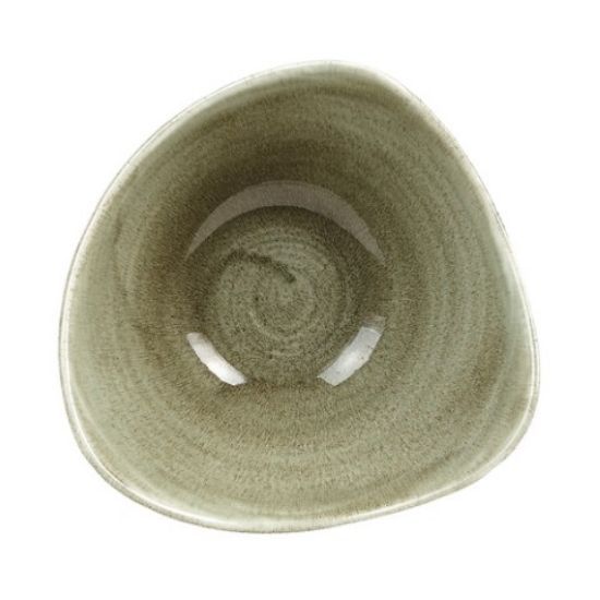 STONECAST TRIANGLE BOWL 6" PATINA BURNISHED GREEN (12)
