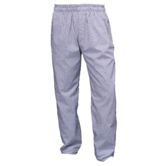 Mens Chefs Trousers Med Gingham Blue *p