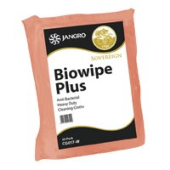 Jangro Premium Biowipe Plus 50x36cm Red (Pack of 25)