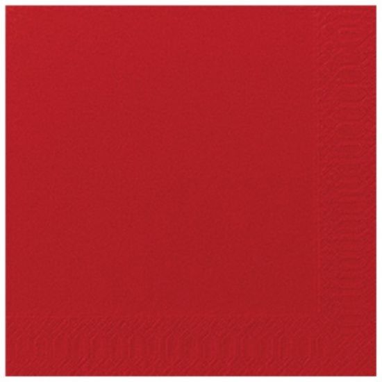 PACK OF 125  DUNI TISSUE DINNER NAPKIN 40CM 3PLY RED