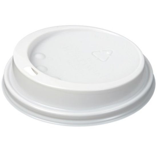 Pack Of 100 CPLA Sip Thru Hot Cup Lid 20oz For Huhtamaki Cups White *p