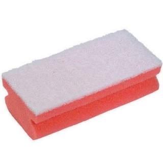 Soft Easigrip Sponge Scouring Pad Pink / White (Pack of 10)