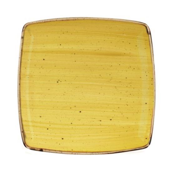 STONECAST DEEP SQUARE PLATE 10.5" MUSTARD SEED YELLOW (6)