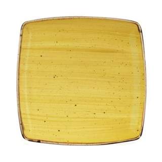 STONECAST DEEP SQUARE PLATE 10.5" MUSTARD SEED YELLOW (6)