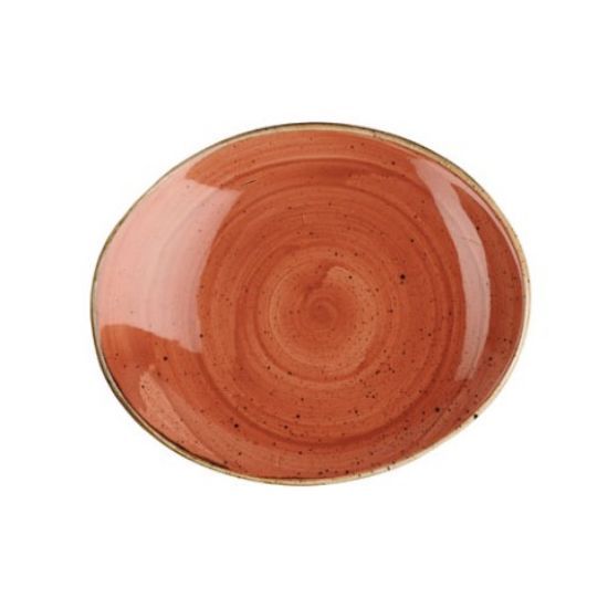 CASE OF 12 STONECAST OVAL COUPE PLATE 7.75" SPICED ORANGE