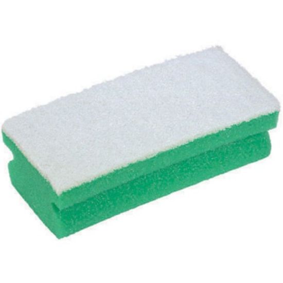 Soft Easigrip Sponge Scouring Pad Green/White (Pack of 10)