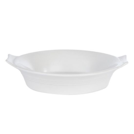 White Round Eared Dish 18cm (Case Of 6)