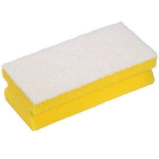 Soft Easigrip Sponge Scouring Pad Yellow/White (Pack of 10)