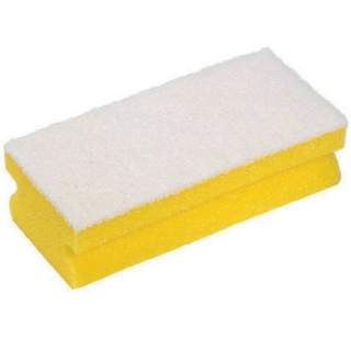 Soft Easigrip Sponge Scouring Pad Yellow/White (Pack of 10)