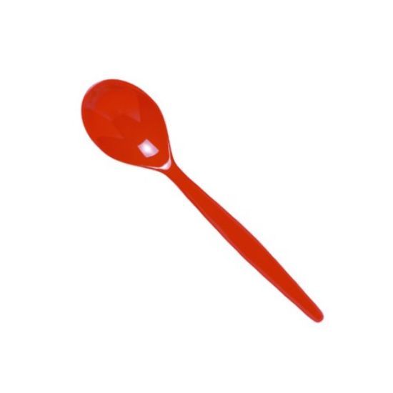 POLYCARB DESSERT SPOON RED (12)