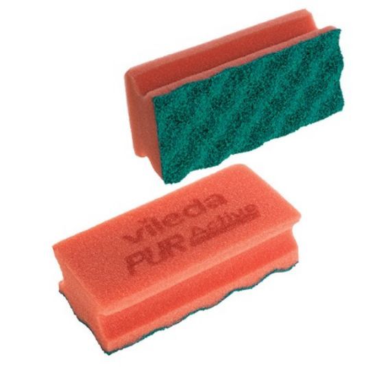 Vileda Puractive High Foam Scourer Red (Pack Of 10)