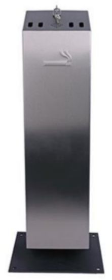 Freestanding Outdoor Ashtray Silver 10ltr