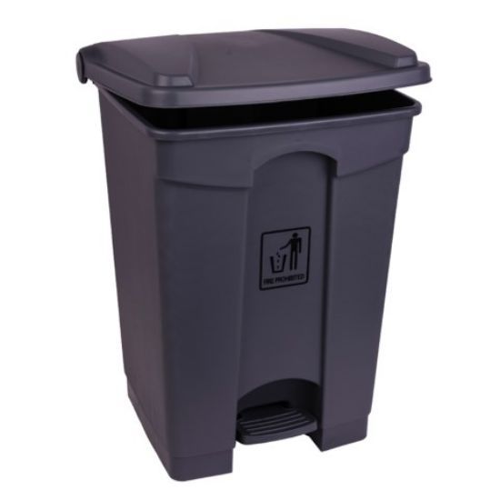 45ltr Grey Pedal Bin H610XL400xw405