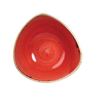 STONECAST TRIANGLE BOWL 23.5CM 9.25" BERRY RED (12)