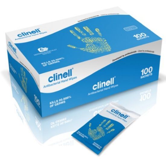 Clinell Antibacterial Hand Wipes (100)