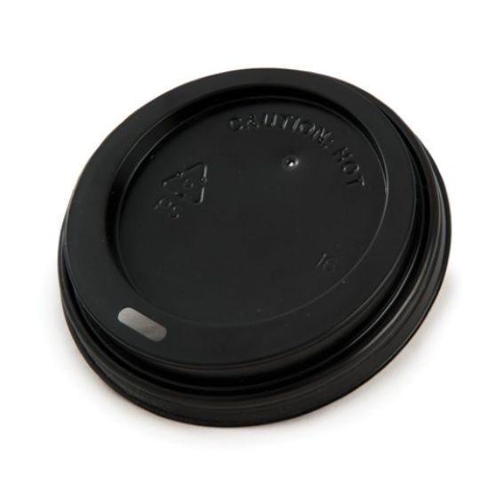 Pack Of 100 Recyclable Sip Thru Hot Cup Lid 12/16oz Black *s