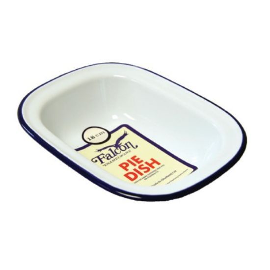 Falcon Oblong Enamel Pie Dish Traditional 20cm White