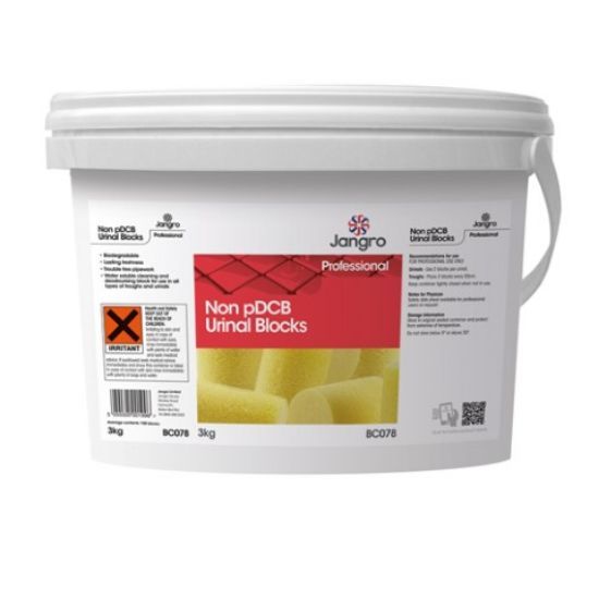 Jangro Non Pdcb Channel Urinal Blocks 3kg Tub Yellow