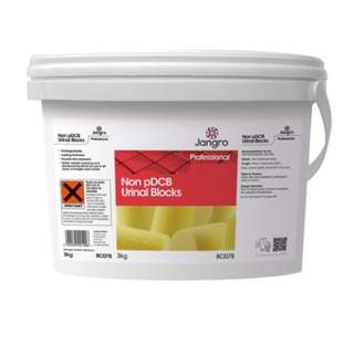 Jangro Non Pdcb Channel Urinal Blocks 3kg Tub Yellow
