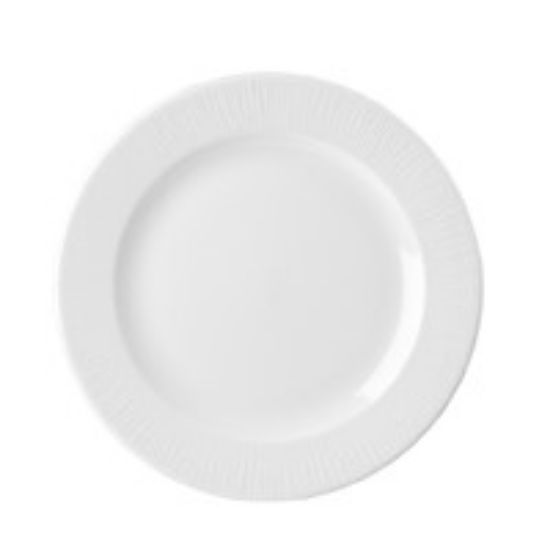 CASE OF 12 BAMBOO FOOTED PLATE 10.25" WHITE