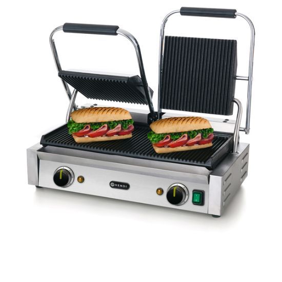 Hendi Double Contact Grill Ribbed Top And Bottom 57x37x21cm One Year Warranty