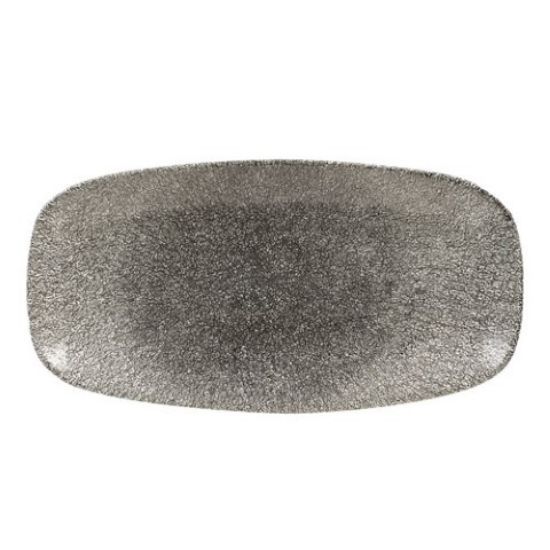 RAKU QUARTZ BLACK CHEFS OBLONG PLATE 13.875" X 7.375" (6)