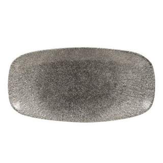 RAKU QUARTZ BLACK CHEFS OBLONG PLATE 13.875" X 7.375" (6)