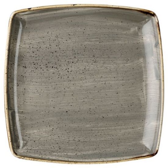 CASE OF 6 STONECAST DEEP SQUARE PLATE 10.25" PEPPERCORN GREY