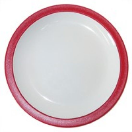 Duo Polycarb Plate 6.75" With Red Rim (12) *p